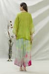 Shop_Capisvirleo_Green Habutai Silk Tie Dye And Ameen Asymmetric Tunic & Palazzo Set  _at_Aza_Fashions