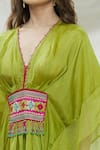Capisvirleo_Green Habutai Silk Tie Dye And Ameen Asymmetric Tunic & Palazzo Set  _at_Aza_Fashions
