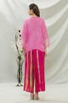 Shop_Capisvirleo_Pink Habutai Silk Tie Dye And Ameen Asymmetric Tunic & Palazzo Set  _at_Aza_Fashions