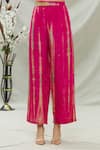 Shop_Capisvirleo_Pink Habutai Silk Tie Dye And Ameen Asymmetric Tunic & Palazzo Set  _Online_at_Aza_Fashions