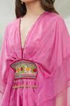 Capisvirleo_Pink Habutai Silk Tie Dye And Ameen Asymmetric Tunic & Palazzo Set  _at_Aza_Fashions