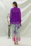 Shop_Capisvirleo_Purple Chanderi And Habutai Band Top & Pant Set _at_Aza_Fashions