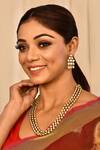 Shop_Zevar By Geeta_Gold Plated Diamonds, Stones Triple Layered Kundan Necklace Set_at_Aza_Fashions