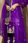 Surbhi Shah_Purple Embroidery Floral Potli _Online_at_Aza_Fashions