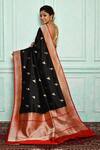 Shop_Vishwa By Pinki Sinha_Black Handwoven Banarasi Silk Saree_at_Aza_Fashions