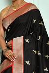 Buy_Vishwa By Pinki Sinha_Black Handwoven Banarasi Silk Saree_Online_at_Aza_Fashions