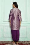 Shop_Pinki Sinha_Purple Kurta-banarasi Silk Woven Floral Kurta And Dhoti Pant Set _at_Aza_Fashions