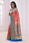 Nazaakat by Samara Singh_Peach Silk Banarasi Woven Saree_Online_at_Aza_Fashions