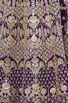 Shop_Surbhi Shah_Purple Organza, Spun Silk Floral Motifs Embroidered Bridal Lehenga Set_Online_at_Aza_Fashions