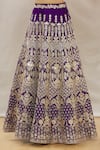 Surbhi Shah_Purple Organza, Spun Silk Floral Motifs Embroidered Bridal Lehenga Set_at_Aza_Fashions