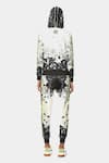 Shop_Satya Paul_White Scuba Botanical Pattern Joggers _at_Aza_Fashions