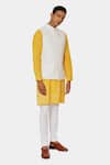 Buy_Satya Paul_Off White Viscose Thread Afternoon Embroidered Bundi _at_Aza_Fashions