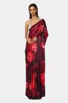 Buy_Satya Paul_Pink Floral Pattern Embellished Saree_at_Aza_Fashions