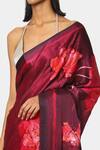 Buy_Satya Paul_Pink Floral Pattern Embellished Saree_Online_at_Aza_Fashions
