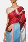 Buy_Satya Paul_Multi Color Georgette Satin Embellished Colorblock Saree _Online_at_Aza_Fashions