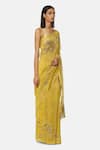 Satya Paul_Yellow Chanderi Silk Embellished Bellini Saree_Online_at_Aza_Fashions
