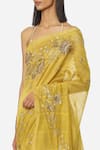 Buy_Satya Paul_Yellow Chanderi Silk Embellished Bellini Saree_Online_at_Aza_Fashions