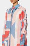 Buy_Satya Paul_Red Linen Geometric Shirt Collar Colaba Pattern Tunic_Online_at_Aza_Fashions