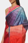 Buy_Satya Paul_Multi Color Georgette Satin Embellished Geometric Elements Colorblock Saree _Online_at_Aza_Fashions