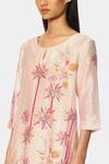Buy Satya Paul Pink Chanderi Floral Keyhole Candy Kurta And Pant Set Online at Aza Fashions Buy_Satya Paul_Pink Chanderi Floral Keyhole Candy Kurta And Pant Set _Online_at_Aza_Fashions
