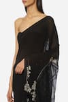 Shop_Satya Paul_Black Georgette Embroidered Floral Saree _Online_at_Aza_Fashions