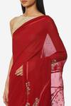 Buy_Satya Paul_Red Georgette Embroidered Floral Saree _Online_at_Aza_Fashions
