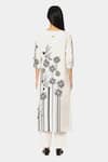 Shop_Satya Paul_White Linen Floral Keyhole Kurta And Pant Set_at_Aza_Fashions