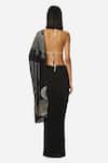 Shop_Satya Paul_Black Georgette Embroidered Floral Saree _at_Aza_Fashions