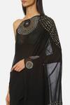 Buy_Satya Paul_Black Georgette Embroidered Floral Saree _Online_at_Aza_Fashions
