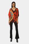 Buy_Satya Paul_Green Crepe Floral V Neck Alibaug Printed Kaftan Top _at_Aza_Fashions