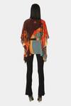 Shop_Satya Paul_Green Crepe Floral V Neck Alibaug Printed Kaftan Top _at_Aza_Fashions