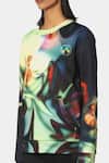 Buy_Satya Paul_Multi Color Scuba Printed Abstract Round The Flight Sweatshirt_Online_at_Aza_Fashions