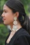 Arnimaa_Silver Plated Stones Gulchandani Embellished Long Earrings_at_Aza_Fashions