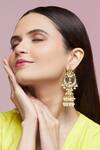 Buy_Chaotiq By Arti_Pearl Embellished Jhumka Earrings_Online_at_Aza_Fashions