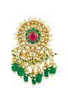 Shop_Chaotiq By Arti_Kundan Jadau Embellished Danglers And Drops_Online_at_Aza_Fashions