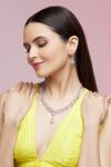 Chaotiq By Arti_Floral Stone Studded Necklace Jewellery Set_Online_at_Aza_Fashions
