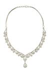 Shop_Chaotiq By Arti_Floral Stone Studded Necklace Jewellery Set_Online_at_Aza_Fashions