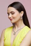 Buy_Chaotiq By Arti_Floral Pendant Drop Necklace Jewellery Set_Online_at_Aza_Fashions