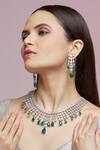 Buy_Chaotiq By Arti_Emerald Stone Drop Necklace Jewellery Set_Online_at_Aza_Fashions