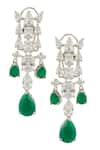 Chaotiq By Arti_Emerald Stone Drop Necklace Jewellery Set_at_Aza_Fashions