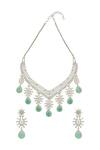 Buy_Chaotiq By Arti_Handcrafted Floral Drop Necklace Jewellery Set_at_Aza_Fashions
