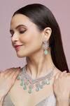 Chaotiq By Arti_Handcrafted Floral Drop Necklace Jewellery Set_Online_at_Aza_Fashions