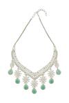 Shop_Chaotiq By Arti_Handcrafted Floral Drop Necklace Jewellery Set_Online_at_Aza_Fashions