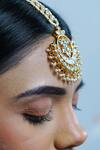 Namasya_Gold Plated Floral Motif Maangtikaa _Online_at_Aza_Fashions