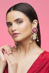 Buy_Khushi Jewels_Red Kundan Peacock Shape Dangler Earrings _Online_at_Aza_Fashions