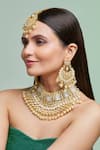 Buy_Samyukta Singhania_Gold Plated Brown Austrian Diamonds Kundan Embellished Choker Set _Online_at_Aza_Fashions