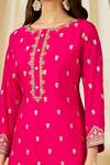 Buy_Alaya Advani_Pink Chinnon Embroidery Lotus Round Kurta Sharara Set For Women_Online_at_Aza_Fashions