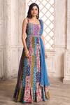 Buy_Alaya Advani_Blue Printed Anarkali With Dupatta_Online_at_Aza_Fashions