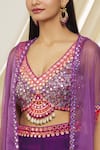 Shop_Yoshita Couture_Purple Blouse And Sharara Georgette With Shantoon Lining & Cape Nori & Set _Online_at_Aza_Fashions