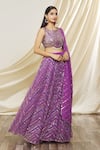 Shop_Yoshita Couture_Purple Blouse Georgette With Shantoon Lining Embroidery Sabrina Lehenga Set_Online_at_Aza_Fashions